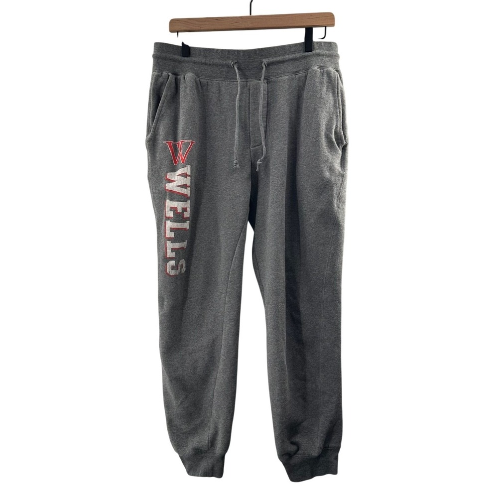 Gray Camp David Collegiate Sweatpants Soft Fleece Athletic Lounge Pants‎ Wells
